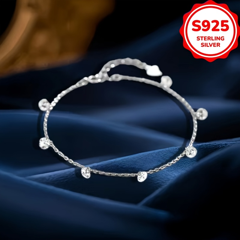 Women's S925 Silver Sparkling Full-Star Synthetic Zirconia Bracelet